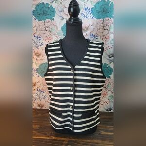Bailey 44 Black and Cream Striped Top